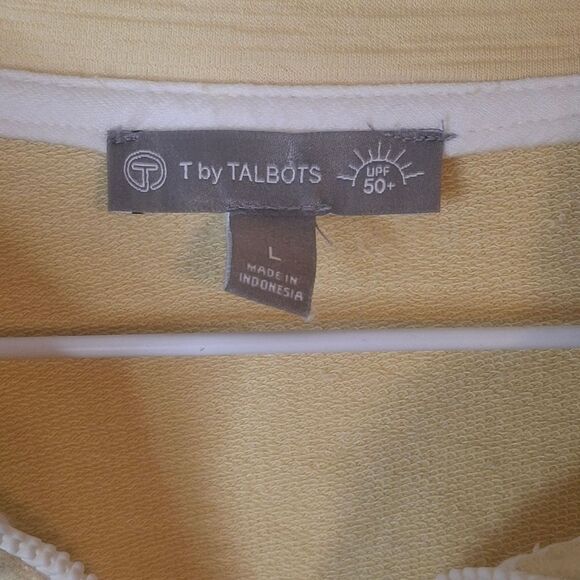 T by Talbots UPF 50+ yellow zip up jacket size large - Picture 2 of 6